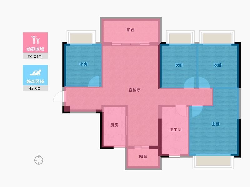 广西壮族自治区-南宁市-万丰新新江湖-91.83-户型库-动静分区