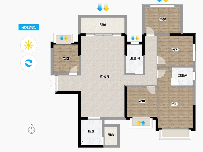 广西壮族自治区-南宁市-建工城-118.39-户型库-采光通风