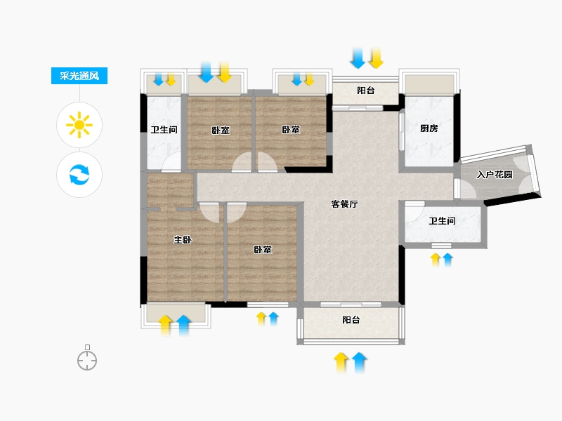 广东省-佛山市-首创禧瑞园著-103.21-户型库-采光通风