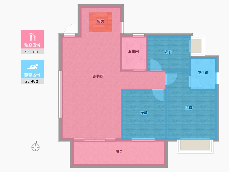 广西壮族自治区-南宁市-御珑府-82.63-户型库-动静分区