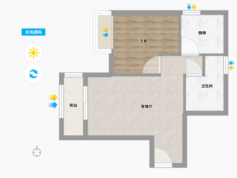 山东省-青岛市-大都汇玺元-45.00-户型库-采光通风