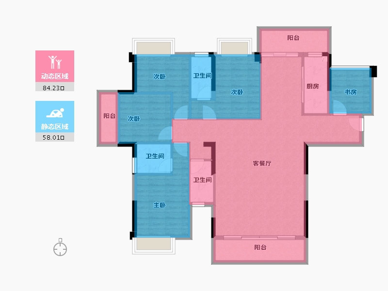 广西壮族自治区-南宁市-四季绿洲-127.98-户型库-动静分区