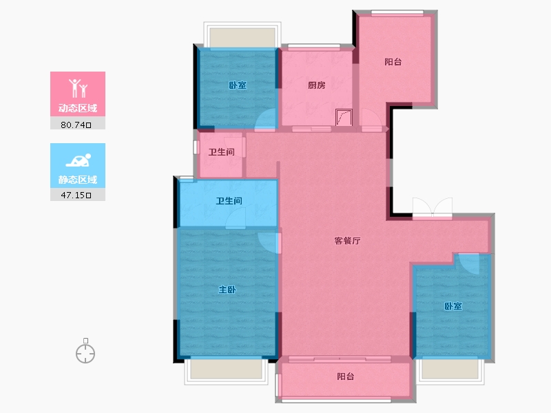 广东省-佛山市-越秀·阅湖台-115.16-户型库-动静分区