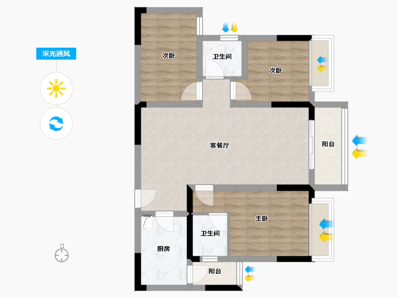 河南省-驻马店市-名门盛世-128.00-户型库-采光通风