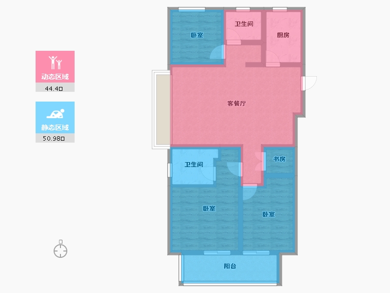 安徽省-合肥市-保利罗兰香谷-83.93-户型库-动静分区