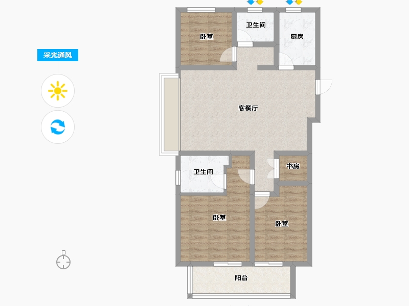 安徽省-合肥市-保利罗兰香谷-83.93-户型库-采光通风