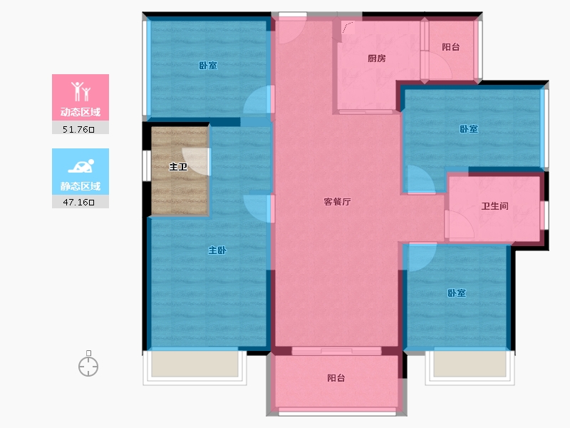 广东省-佛山市-华侨城云邸星悦-92.00-户型库-动静分区