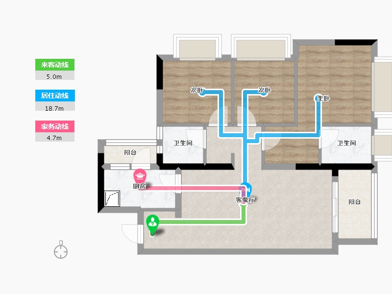 贵州省-贵阳市-龙湖·景粼天著-83.00-户型库-动静线