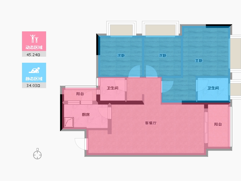 贵州省-贵阳市-龙湖·景粼天著-83.00-户型库-动静分区