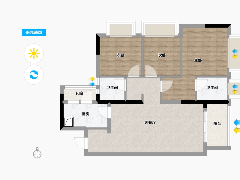 贵州省-贵阳市-龙湖·景粼天著-83.00-户型库-采光通风