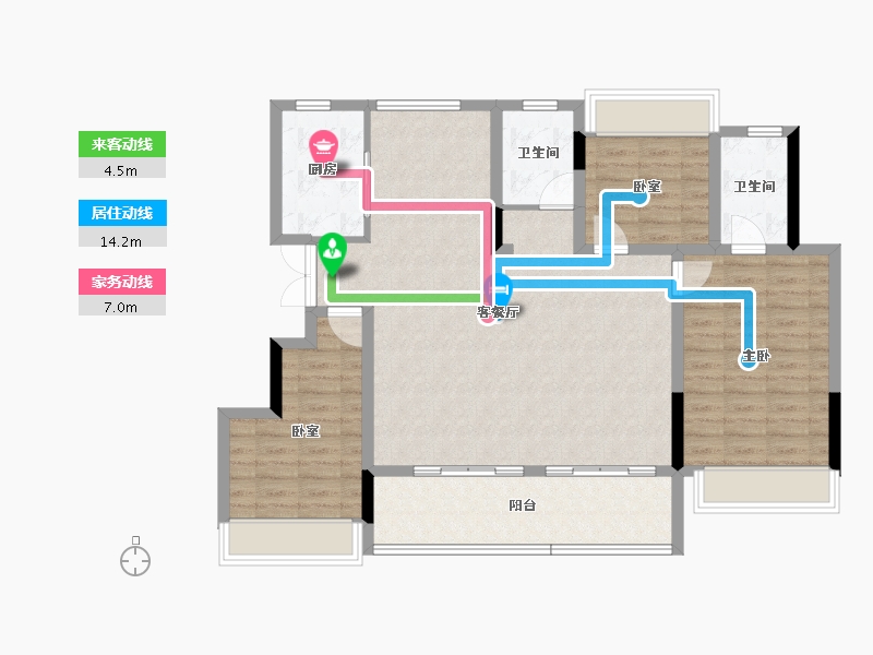 安徽省-合肥市-爱巢天润公馆-105.94-户型库-动静线