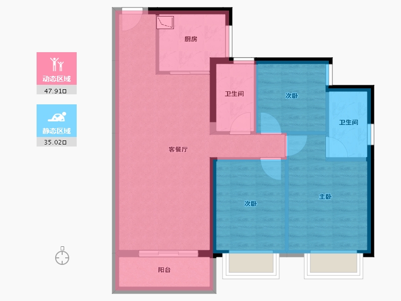 广西壮族自治区-南宁市-合景叠翠峰-74.07-户型库-动静分区