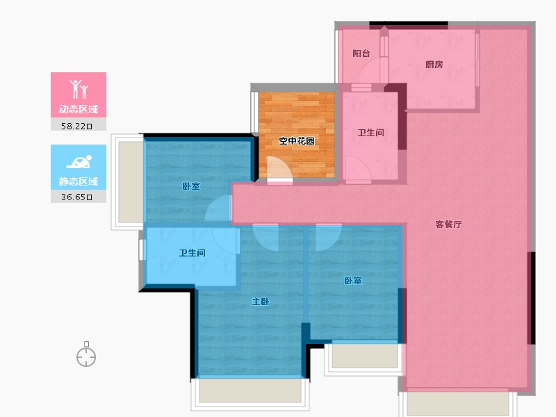 广东省-佛山市-中交白兰春晓-90.87-户型库-动静分区