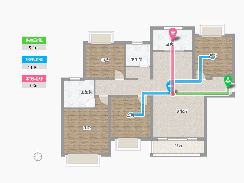 湖北省-武汉市-融科·珞瑜路95号-110.00-户型库-动静线