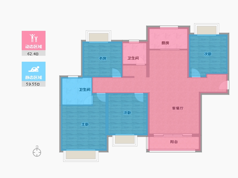 湖北省-武汉市-融科·珞瑜路95号-110.00-户型库-动静分区