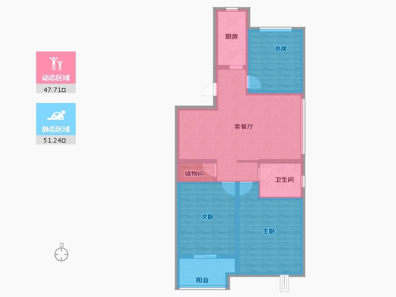 江苏省-常州市-滨江天宸-88.16-户型库-动静分区