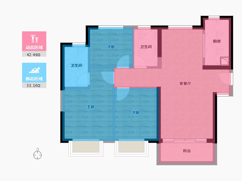 广西壮族自治区-南宁市-合景叠翠峰-67.31-户型库-动静分区