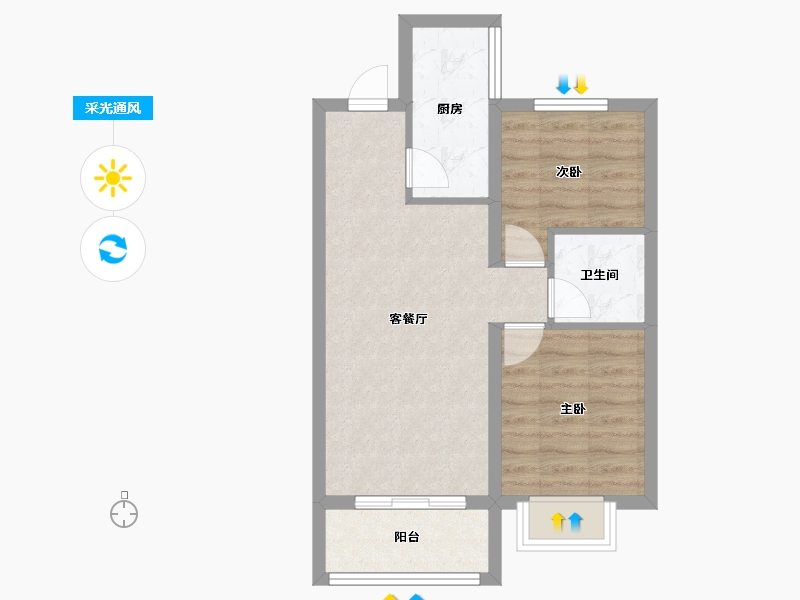 山西省-太原市-纳丹堡-53.69-户型库-采光通风