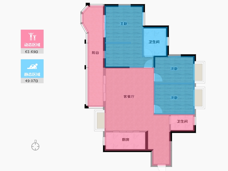 广西壮族自治区-南宁市-汉军冠江台-102.72-户型库-动静分区