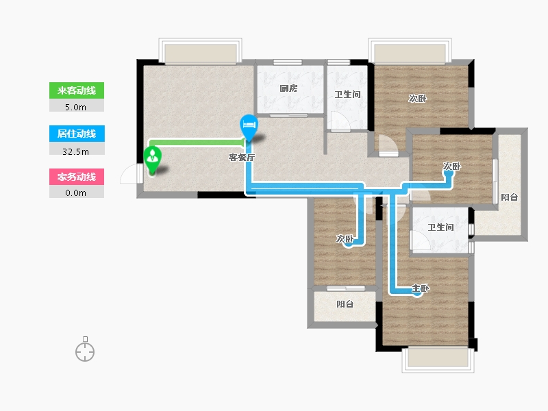 广西壮族自治区-南宁市-四季绿洲-104.25-户型库-动静线