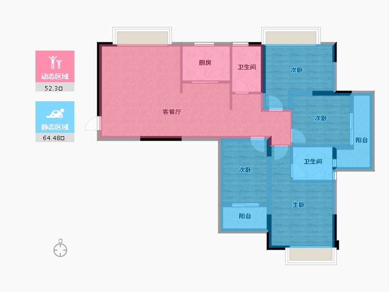 广西壮族自治区-南宁市-四季绿洲-104.25-户型库-动静分区