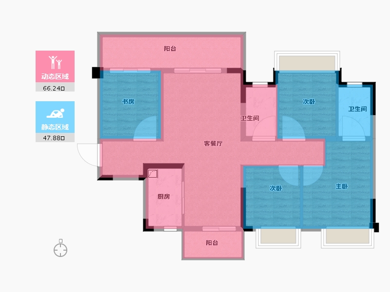 广西壮族自治区-南宁市-九樾府樾境-102.40-户型库-动静分区