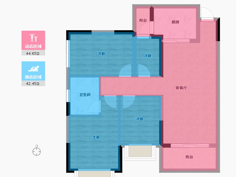 广西壮族自治区-南宁市-汉军冠江台-77.17-户型库-动静分区