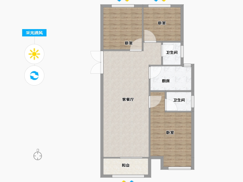 甘肃省-兰州市-西固人家御园-100.80-户型库-采光通风