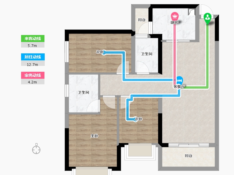 广西壮族自治区-南宁市-汉军冠江台-76.39-户型库-动静线