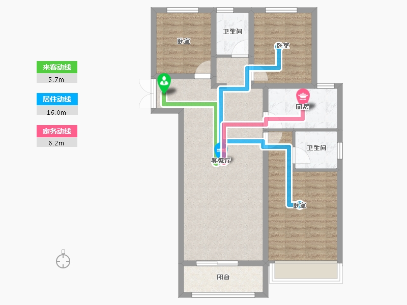 甘肃省-兰州市-西固人家御园-88.04-户型库-动静线