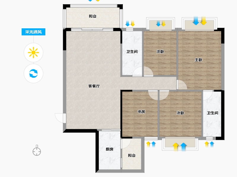 广西壮族自治区-南宁市-振宁星光广场-116.18-户型库-采光通风