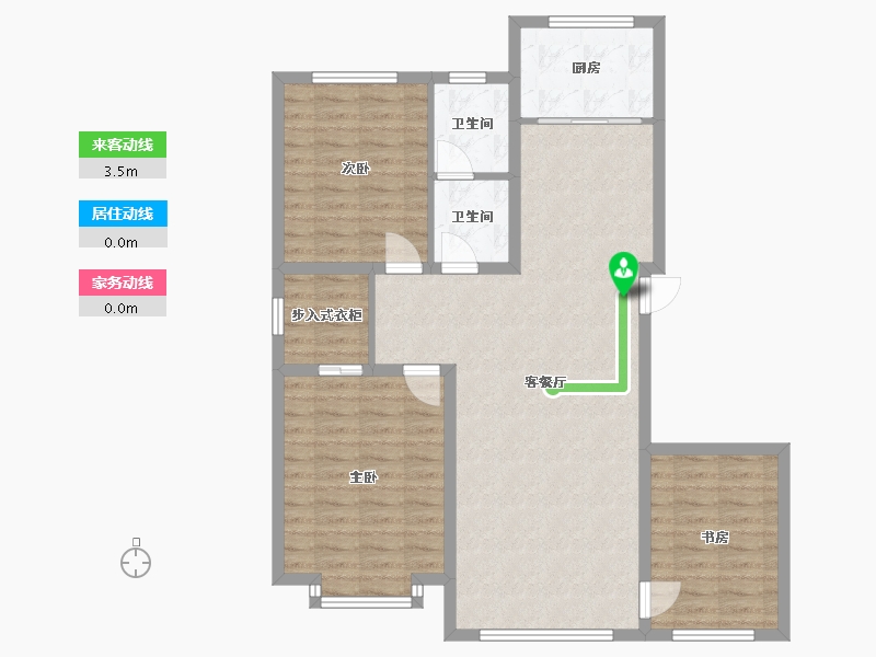 内蒙古自治区-鄂尔多斯市-华府金地-114.00-户型库-动静线