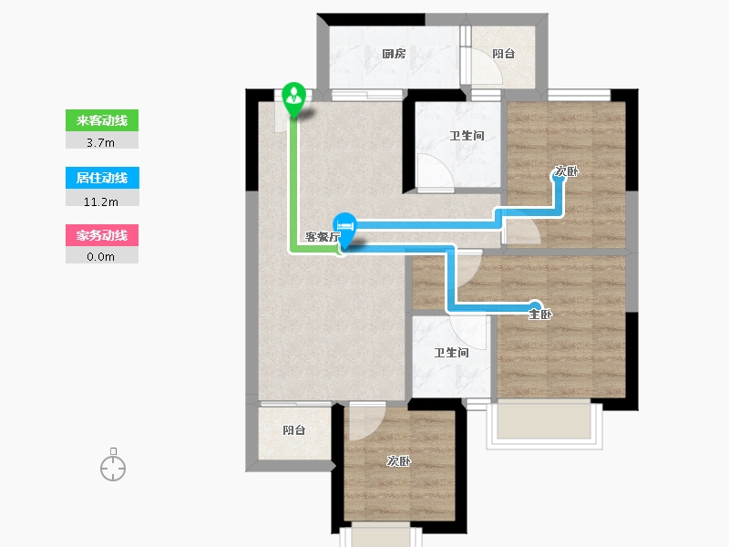 广西壮族自治区-南宁市-人和公园溪府-60.77-户型库-动静线