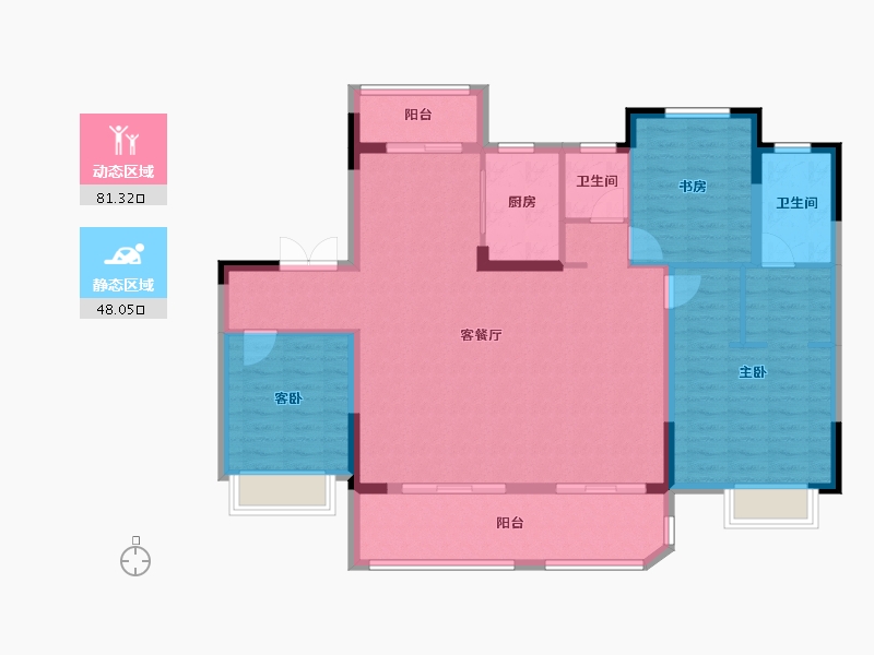 安徽省-合肥市-乐富强悦湖熙岸-117.56-户型库-动静分区