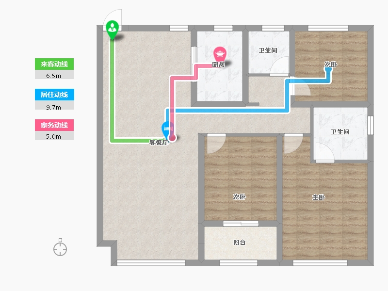 甘肃省-兰州市-雅戈尔时代之星-100.00-户型库-动静线