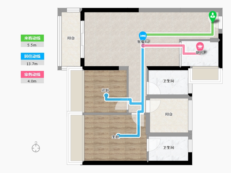 广东省-佛山市-碧桂园印象北江-69.00-户型库-动静线