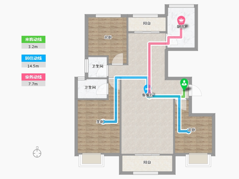 甘肃省-兰州市-能舟壹号院-96.23-户型库-动静线