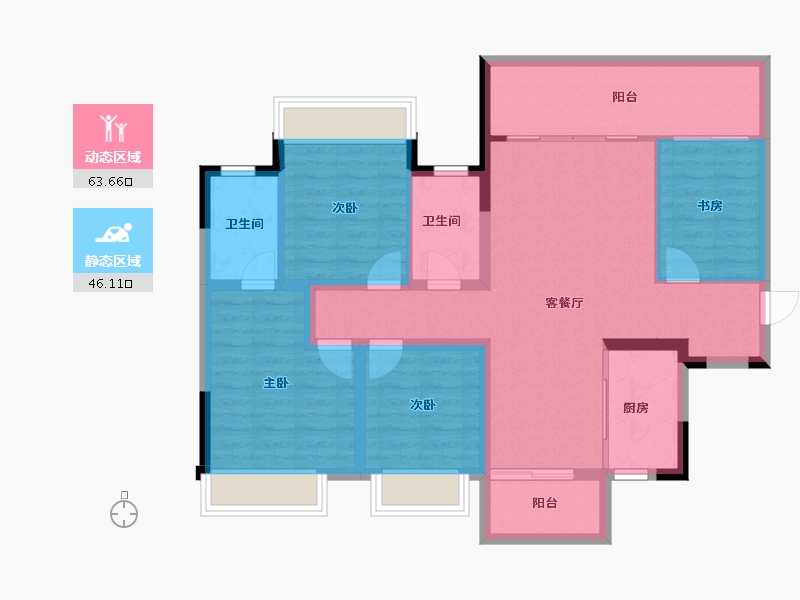 广西壮族自治区-南宁市-九樾府樾境-98.28-户型库-动静分区