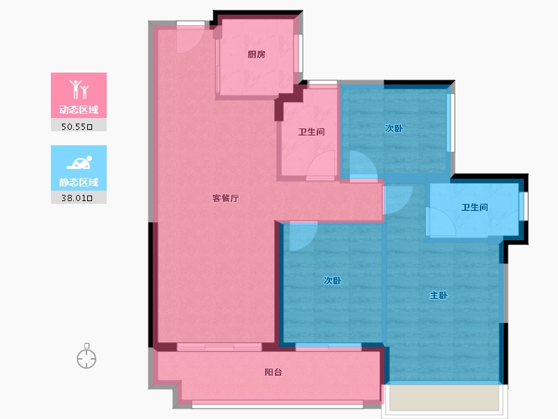 广东省-佛山市-龙光天誉-79.46-户型库-动静分区