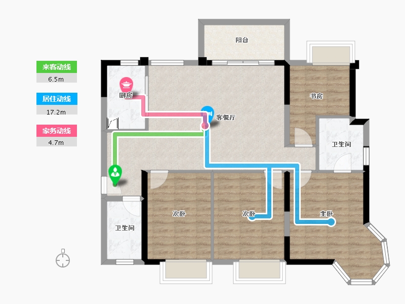 广西壮族自治区-南宁市-汉军冠江台-99.23-户型库-动静线