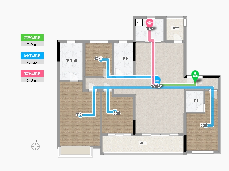 湖南省-长沙市-龙湖江与城-165.00-户型库-动静线