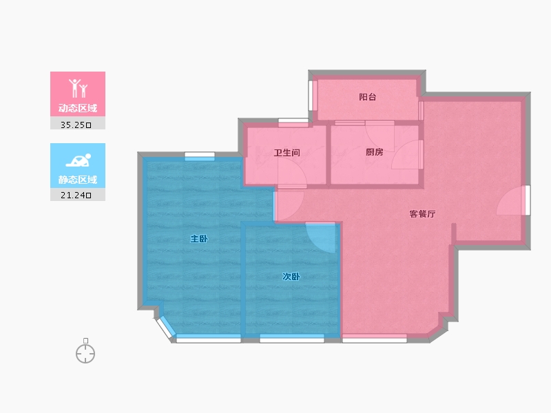 广东省-广州市-丽江花园丽字楼-53.66-户型库-动静分区