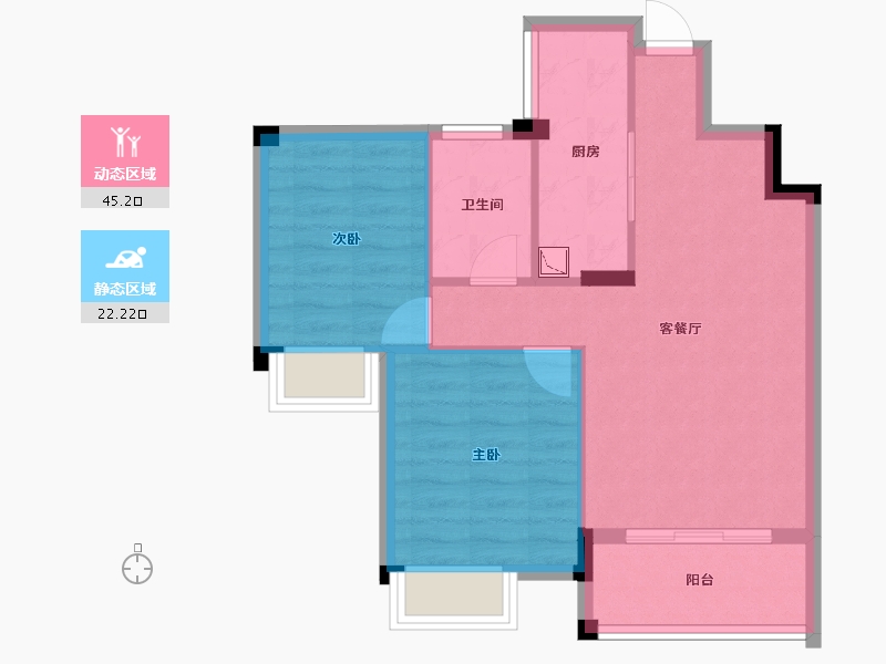 广西壮族自治区-南宁市-国田秋月蓝湾-60.47-户型库-动静分区