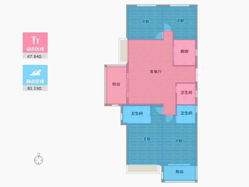 浙江省-杭州市-佳源湘湖印象-139.07-户型库-动静分区