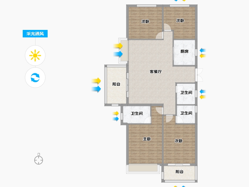 浙江省-杭州市-佳源湘湖印象-139.07-户型库-采光通风