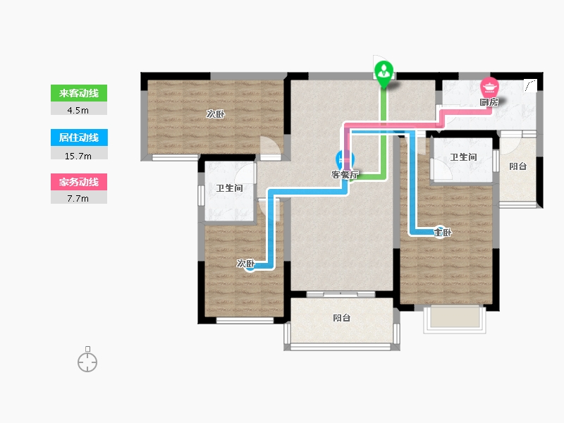 陕西省-铜川市-杏林苑-102.00-户型库-动静线