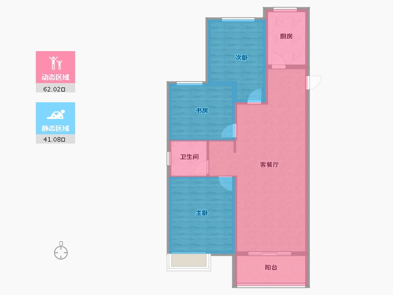 江苏省-常州市-滨江天宸-92.96-户型库-动静分区