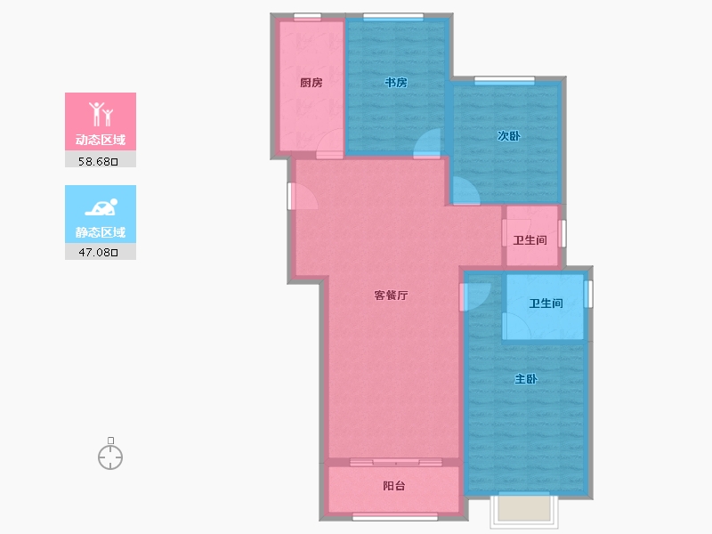 山西省-太原市-太原绿地新里城-95.37-户型库-动静分区