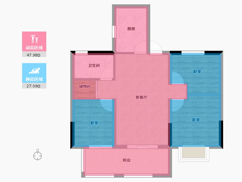 安徽省-合肥市-保利罗兰香谷-66.92-户型库-动静分区