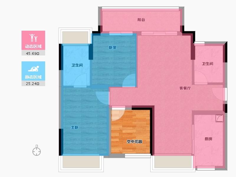 广东省-佛山市-中交白兰春晓-69.56-户型库-动静分区